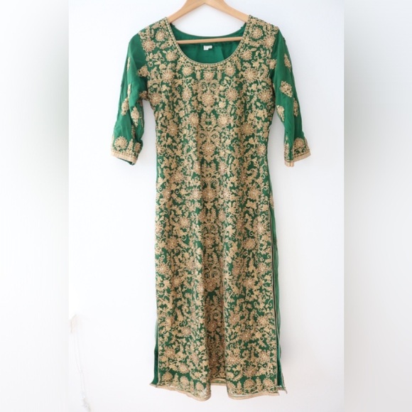 Indian/Pakistani Asian Weddings Fancy Capri Trousers Kameez dress size Small - Picture 8 of 16